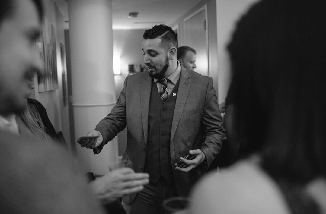 Close-up magic at formal event