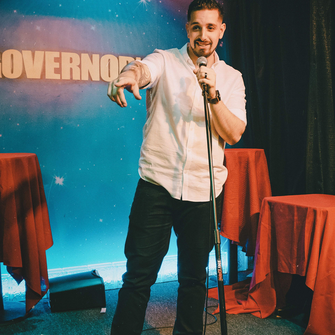 Daniel Nicholas performing on stage