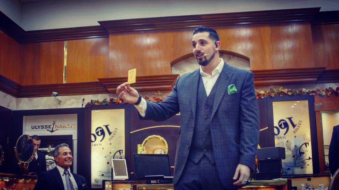 Daniel Nicholas performing at a luxury brand event